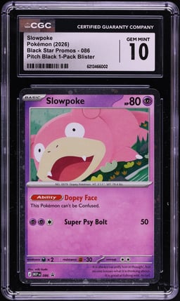 2026 Pokemon Mega Evolution Black Star Promo Pitch Black 1-Pack Blister Slowpoke #086 CGC 10