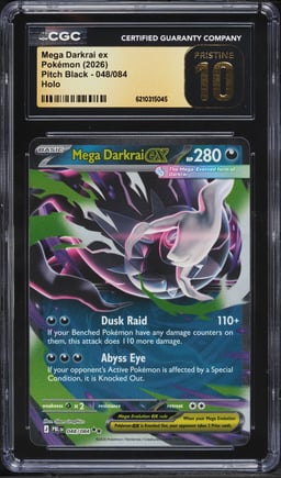 2026 Pokemon Mega Evolution Pitch Black Holo Mega Darkrai Ex #48 CGC 10 PRISTINE