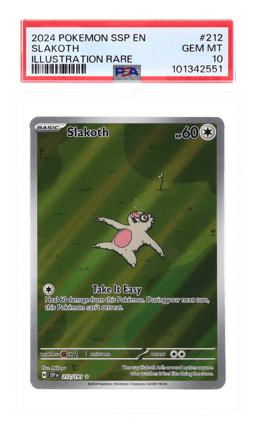 2024 Pokemon Scarlet and Violet Surging Sparks Illustration Rare Slakoth #212 PSA 10