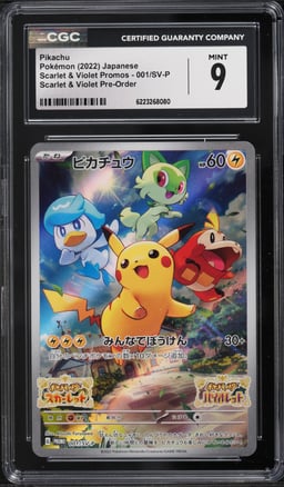 2022 Pokemon Japanese Scarlet & Violet Promo Pre-Order Full Art Pikachu #1 CGC 9 MINT