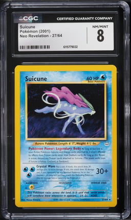 2001 Pokemon Neo Revelation Suicune #27 CGC 8 NM-MT