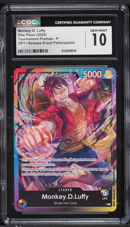 2025 One Piece Promo Tournament Release Event Participation Monkey D. Luffy #P CGC 10 GEM MINT