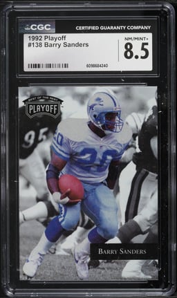 1992 Playoff Barry Sanders #138 CGC 8.5 NM-MT+