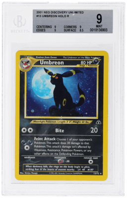 2001 Pokemon Neo Discovery Holo Umbreon #13 BGS 9