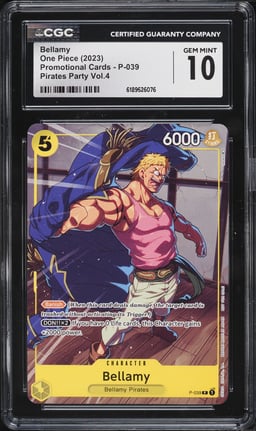 2023 One Piece Promo Pirates Party Vol.4 Bellamy #P-039 CGC 10 GEM MINT