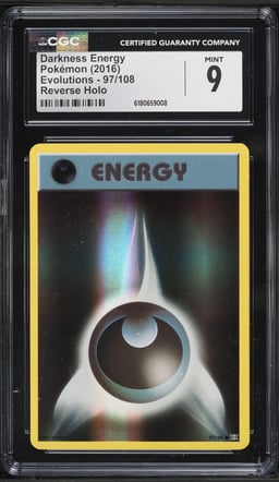 2016 Pokemon XY Evolutions Reverse Holo Darkness Energy #97 CGC 9 MINT