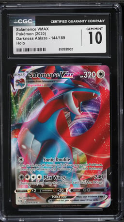 2020 Pokemon Sword & Shield Darkness Ablaze Salamence VMAX #144 CGC 10 GEM MINT