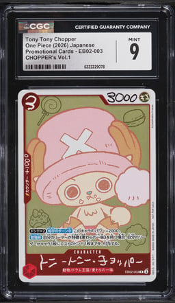 2026 One Piece Japanese Promo CHOPPER's Vol. 1 Tony Tony Chopper #EB02-003 CGC 9 MINT