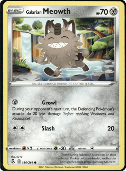 2021 Galarian Meowth #180 Fusion Strike