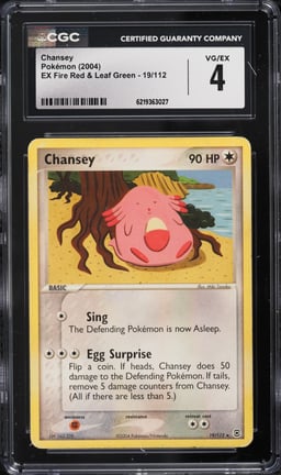 2004 Pokemon Ex Fire Red & Leaf Green Chansey #19 CGC 4 VGEX