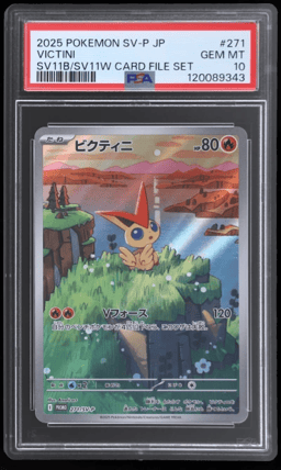 2025 Pokemon Japanese Sv-P Promo Black Bolt/White Flare Card File Set Victini #271 PSA 10