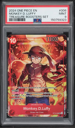 2024 One Piece Treasure Booster Set Super Rare Alt Art Monkey D. Luffy #ST10-006 PSA 9 MINT