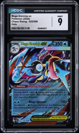 2026 Pokemon Mega Evolution Chaos Rising Mega Greninja Ex #22 CGC 9 MINT