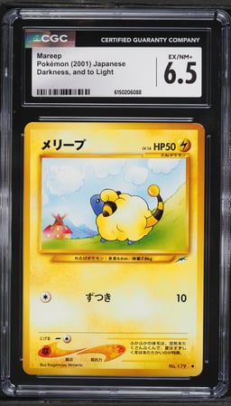 2001 Pokemon Japanese Darkness And To Light Mareep #179 CGC 6.5 EXMT+