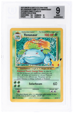 2021 Pokemon Sword and Shield Celebrations Classic Collection Venusaur #15 BGS 9