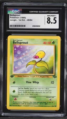 1999 Pokemon Jungle 1st Edition Bellsprout #49 CGC 8.5 NM-MT+
