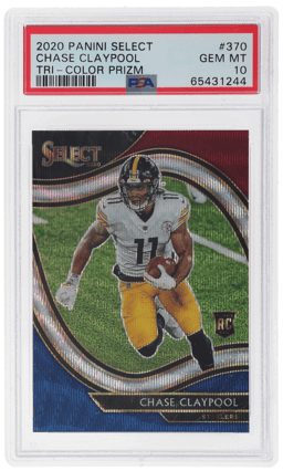 2020 Panini Select Field Level Tri-Color Prizm Chase Claypool #370 32/75 PSA 10