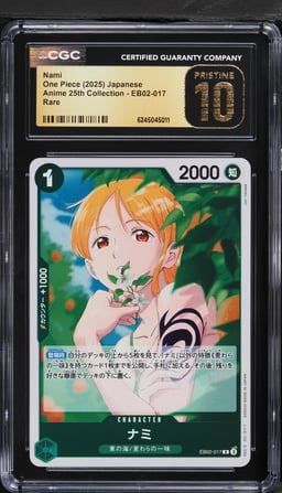 2025 One Piece Japanese Anime 25th Collection Nami #EB02-017 CGC 10 PRISTINE