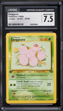 1999 Pokemon Jungle 1st Edition Exeggcute #52 CGC 7.5 NRMT+