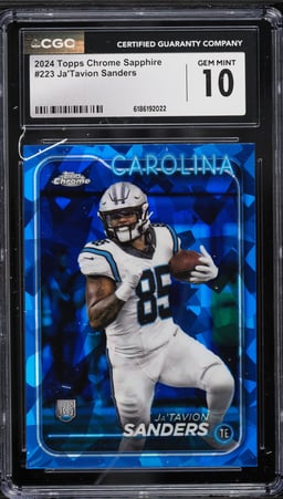 2024 Topps Chrome Sapphire Ja'Tavion Sanders ROOKIE #223 CGC 10 GEM MINT