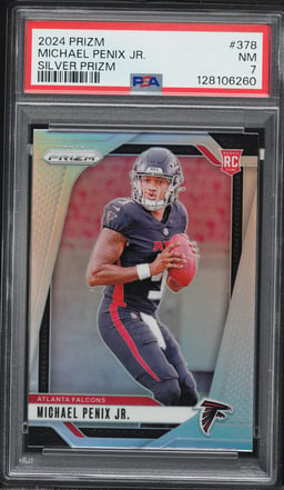 2024 Panini Prizm Silver Michael Penix Jr. ROOKIE #378 PSA 7 NRMT