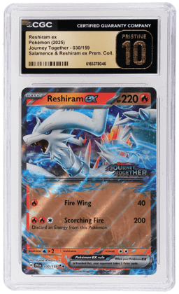 2025 Pokemon Scarlet and Violet Journey Together Promo Reshiram Ex Box Reshiram Ex #030 CGC PRI