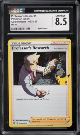 2021 Pokemon Sword & Shield Celebrations Holo Professor's Research #23 CGC 8.5 NM-MT+