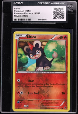 2014 Pokemon XY Phantom Forces Reverse Holo Litleo #11 CGC AUTH