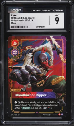 2026 Riftbound League Of Legends LoL Unleashed Pyke #185 CGC 9 MINT