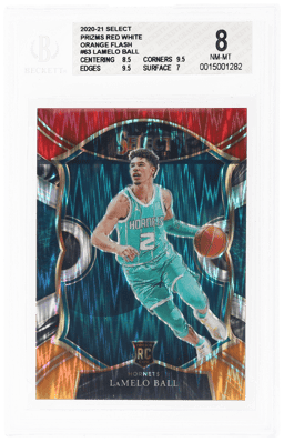 2020 Panini Select Concourse Red White Orange Flash Lamelo Ball #63 BGS 8