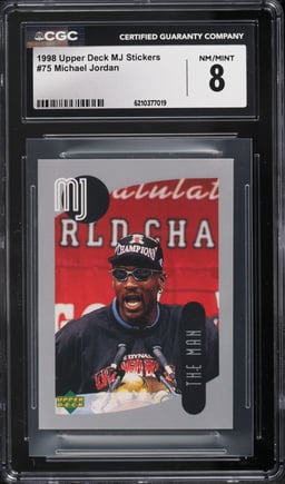 1998 Upper Deck MJ Stickers Michael Jordan #75 CGC 8 NM-MT
