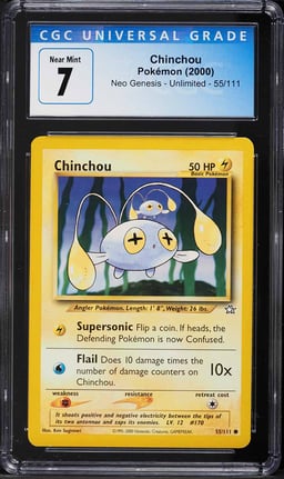 2000 Pokemon Neo Genesis Chinchou #55 CGC 7 NRMT