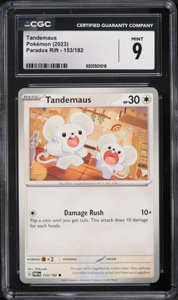 2023 Pokemon Paradox Rift Tandemaus #153 CGC 9 MINT