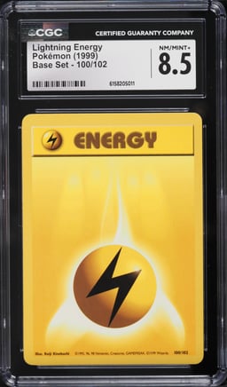 1999 Pokemon Base Set Lightning Energy #100 CGC 8.5 NM-MT+