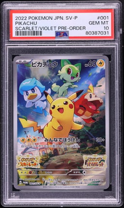 2022 Pokemon Japanese Scarlet & Violet Promo Pre-Order Full Art Pikachu #1 PSA 10 GEM MINT