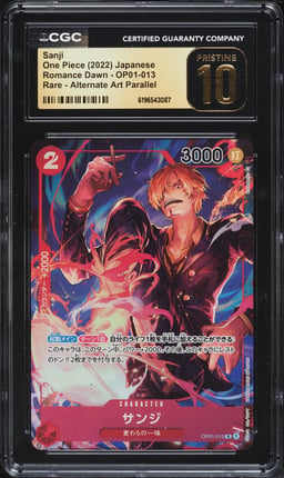 2022 One Piece Japanese Romance Dawn Alt Art Sanji #OP01-013 CGC 10 PRISTINE