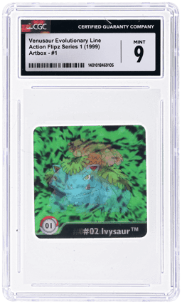 1999 Pokemon Action Flipz Series 1 Artbox Venusaur Evolutionary Line #1 CGC 9