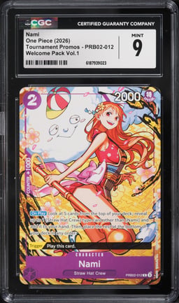 2026 One Piece Promo Welcome Pack Vol. 1 Nami #PRB02-012 CGC 9 MINT