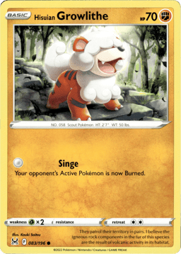 2022 Hisuian Growlithe #83 Lost Origin