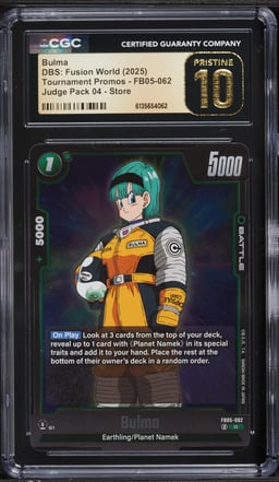 2025 Dragon Ball Super Fusion World Promo Judge Pack 04 Store Bulma #FB05-062 CGC 10 PRISTINE