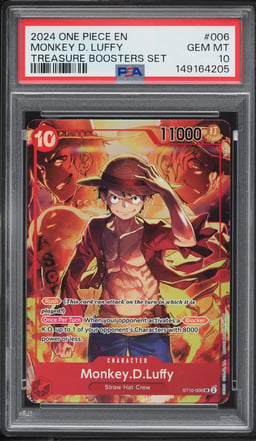 2024 One Piece Treasure Boosters Set SR Monkey D. Luffy #ST10-006 PSA 10 GEM MINT