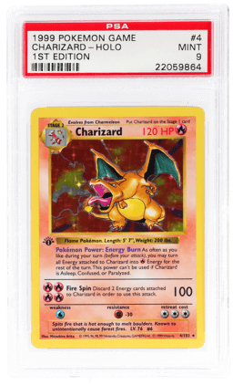 1999 Pokemon Base Set 1st Edition Holo Charizard #4 PSA 9