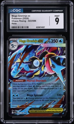 2026 Pokemon Mega Evolution Chaos Rising Holo Mega Greninja Ex #22 CGC 9 MINT