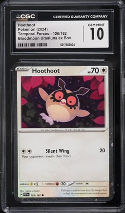 2024 Pokemon Scarlet & Violet Temporal Forces Bloodmoon Ursaluna Ex Box Hoothoot #126 CGC 10