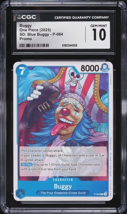 2025 One Piece Promo SD Blue Alt Art Buggy #P-084 CGC 10 GEM MINT
