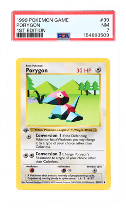 1999 Pokemon Base Set 1st Edition Porygon #39 PSA 7