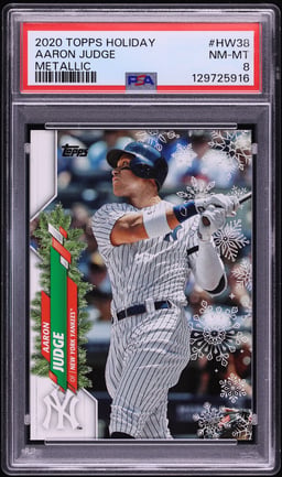 2020 Topps Holiday Metallic Aaron Judge #HW38 PSA 8 NM-MT