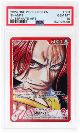 2024 One Piece Emperors In the New World Alternate Art Shanks #OP09001 PSA 10