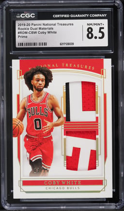 2019 National Treasures Dual Prime Coby White PATCH /25 #RDM-CBW CGC 8.5 NM-MT+