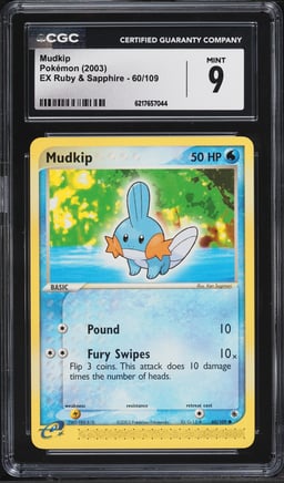 2003 Pokemon EX Ruby & Sapphire Mudkip #60 CGC 9 MINT
